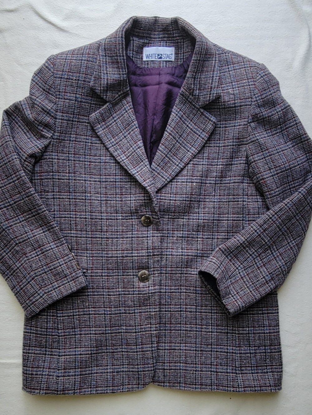 Purple Plaid Blazer - Vintage